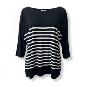 LOFT Blue and White Sailor Collar Blouse